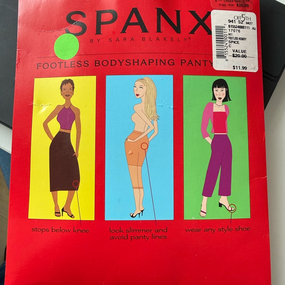 SPANX Red Footless Pantyhose Packaging
